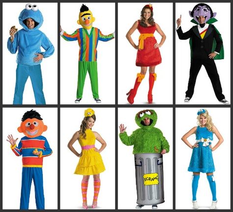 Sesame Street Halloween Costumes Family, Sesame Street Halloween, Creative Group Costumes, Sesame Street Halloween Costumes, Halloween Costumes Family, Group Costume Ideas, Halloween Board, Cute Group Halloween Costumes, Group Costumes