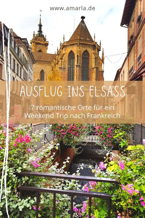 Verbringe ein unvergessliches Wochenende im Elsass! Erkunde romantische Dörfer wie Colmar & Riquewihr. Probiere köstlichen Flammkuchen und genieße die entspannte Atmosphäre dieser zauberhaften Region. Von Straßburgs beeindruckender Altstadt, antiken Burgen bis zu den idyllischen Weinbergen - hier erwarten dich unvergessliche Erlebnisse. Tauche ein in eine Region voll bunter Fachwerkhäuser & Blumen geschmückten Straßen und lass dich von der Schönheit des Nordosten Frankreichs verzaubern. Weekend Trip, Colmar, Quick Saves