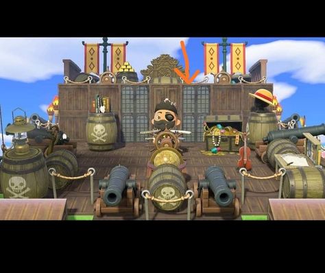 Acnh Pirate Ship, Acnh Pirate Theme, Animal Crossing Pirate, Jungle Acnh, Acnh Pirate, Acnh Mermaid, Pirates Of Carribean, Acnh Build Ideas, Acnh Citycore