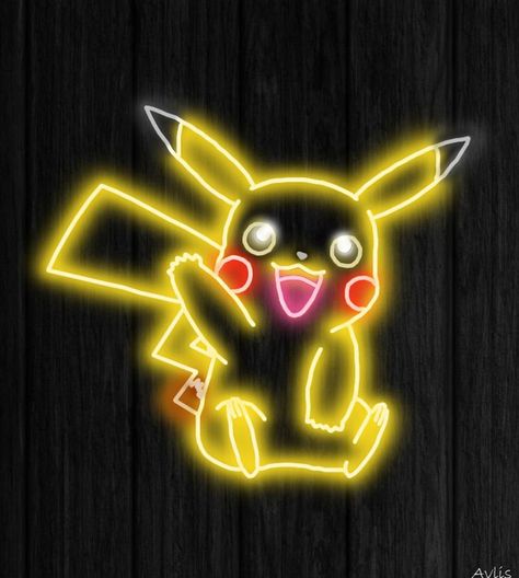 Neon Pikachu Neon Pokemon, Uv Art, Flash Logo, Pikachu Wallpaper, Paint Parties, Dragon Ball Super Wallpapers, Animal Photos, Neon Art, Game Room Decor