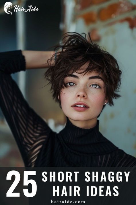 Messy yet chic – the Short Shaggy cut is perfect for an effortlessly cool vibe. 💁‍♀️🌟 Short Hairstyle Women Shaggy, Short Edgy Pixie Haircut, 2024 Short Hair Styles, Short Hair Messy, Short Shaggy Hair, Wavy Hair Products, Hair Products Natural, Organic Hair Salon, Shaggy Cut