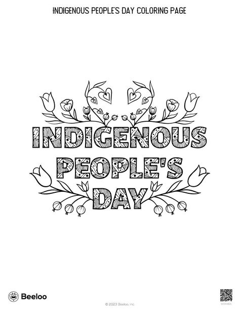 Indigenous People's Day Coloring Page • Beeloo Printable Indigenous People Day Preschool, Indigenous Peoples Day Preschool, Indigenous Peoples Day Crafts For Kids, Indigenous Peoples Day Activities, International Day Of Indigenous People Activities, Circle Of Courage, Indigenous Peoples Day Coloring Pages, Floral Tattoo Ideas, Yoga Group