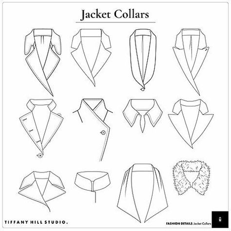 How To Draw Jacket Collars, How To Draw Jackets Design Reference, Collar Sketch Fashion Illustrations, Collars Sketch, Jacket Sketch Drawing Fashion, Women Collar Designs, Drawing Jackets Design Reference, Sewing Details Inspiration, Fashion Flats Template