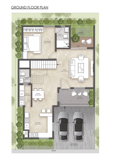 East Facing Plan, Small Duplex House Plans, Orlando Apartments, 2bhk Plan, East Facing House Plan, New Model House, 30x50 House Plans, South Facing House, Duplex Floor Plans