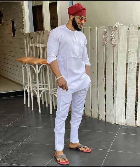 White Native For Men Nigerian, White Native Wears For Men, White Kaftan Designs For Men, White Senator Styles For Men, Native Wears For Men, Men Wedding Outfit, Moda Safari, Senator Styles For Men, Native Outfits