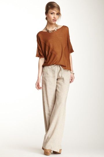 L.A.M.B. Linen Pants Outfit, Wide Legged Pants, Look Office, Linen Pant, Roatan, Wide Leg Linen Pants, Fashion Over 50, Linen Clothes, Linen Pants