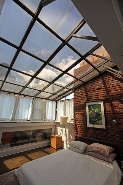 loft roof windows Window In The Roof, Glass House Bedroom, Bedroom With Roof Window, Loft Roof Design, Sky Roof Bedroom, Glass Roof Bedroom, Window Roof Design, Windows On Roof, Green House Roof Ideas