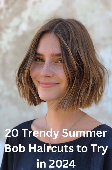 Looking for a fresh, stylish haircut to beat the summer heat? Explore these 20 trendy bob hairstyles that are perfect for 2024. Whether you're going for a sleek, classic look or something edgy and modern, these bob haircuts will keep you looking cool and confident all season long. Short Bobs 2024, Summer Bob Hairstyles 2024, Summer Bob, Haircuts To Try, Chin Length Cuts, Trendy Bob, Medium Bob Haircut, Trendy Bob Hairstyles, Medium Bob