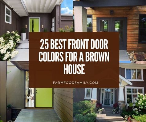 Are you looking for front door colors for a brown house? If so, you're in luck! In this blog post, we will discuss some warm and welcoming paint options that will complement your home's exterior Brown House Colored Door, Best Front Door Color For Brown House, Door Color With Brown Brick, Front Door Brown Brick House, Front Door Colors For Brown Brick House, Front Door Color Brown House, Dark Brown House Front Door Color, Brown House Front Door Color Ideas, Front Door Colors For A Brown House