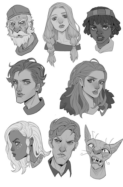 People As Shapes, Drawing Inspo Cartoon Style, Character Face Shapes, 3 People Sketch, Face Shapes Art, Face Shapes Drawing Reference, Pirates Sketch, Face Shape Drawing, Face Shapes Drawing