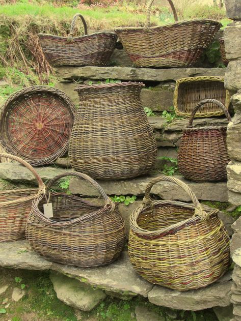 Wild Basketry, Animation Nature, Bark Baskets, Ranch Garden, Cane Weaving, Basket Willow, Laundry Basket With Lid, Rose Basket, Willow Basket