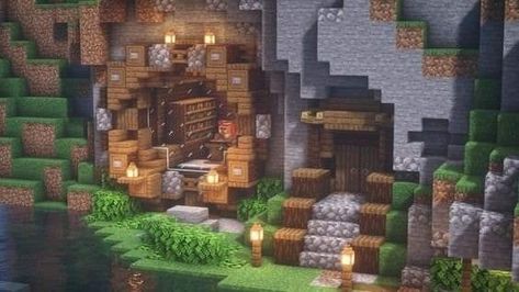 Minecraft Hole House, Hobbit House Minecraft, Minecraft Hobbit Hole, Minecraft Cave House, Casa Do Hobbit, Minecraft Mountain House, Minecraft Earth, Case Minecraft, Minecraft Village