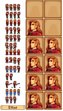 Stardew Valley Concept Art, Elliot Stardew Valley Likes, Stardew Valley Elliott X Farmer, Elliot Stardew Valley Fanart, Stardew Elliott, Stardew Valley Portraits, Elliott Stardew Valley Fanart, Stardew Valley Sprites, Elliot Stardew Valley