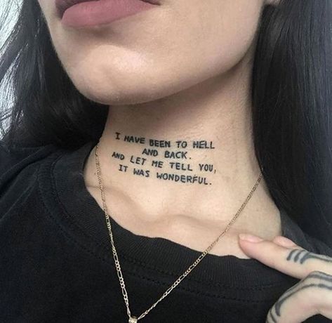 Shen Long Tattoo, Front Neck Tattoo, Small Wave Tattoo, Side Neck Tattoo, Tattoo Diy, Phrase Tattoos, Throat Tattoo, Neck Tattoos Women, Tattoo Trend