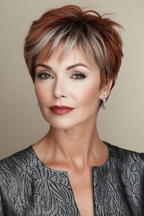 short hairstyles, radiant women, over 50 Short Haircut With Layers, Short Hair Over 50, Messy Bob Haircut, Light Bangs, Short Hairstyles Over 50, Chin Length Haircuts, Modern Short Hairstyles, Haircut With Layers, Textured Bangs