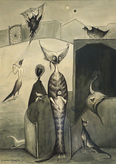 Leonora Carrington, pintora mexicana, dibujo Lenora Carrington, Leonora Carrington Art, Surreal Painting, Leonora Carrington, Art Surreal, Wall Art Posters, Mexican Artists, Surrealism Painting, Art Et Illustration