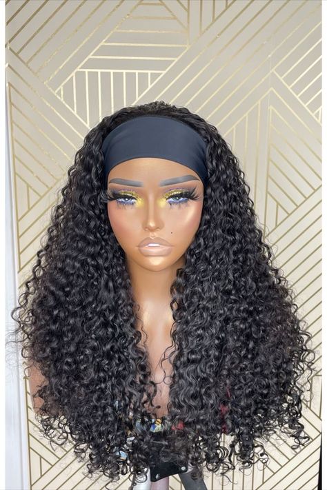 Headband Wig Curly, High Low Blouse Outfit, Head Band Wig, Curly Headband Wig, Black Hair Updo Hairstyles, Diy Wig, Wigs Glueless, Headband Wig, Beautiful Wigs