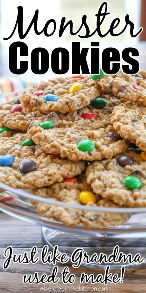 The Best Monster Cookie Recipe, Monster Cookie Recipe, Crockpot Oatmeal, Monster Cookies Recipe, Butterscotch Cake, Heart Hospital, Monster Cookie, Köstliche Desserts, Easy Cookie Recipes