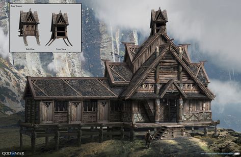 Nordic Houses, Nordic Architecture, Viking House, Viking Village, Fantasy Village, Planet Coaster, Nordic Vikings, Medieval Houses, Minecraft Architecture