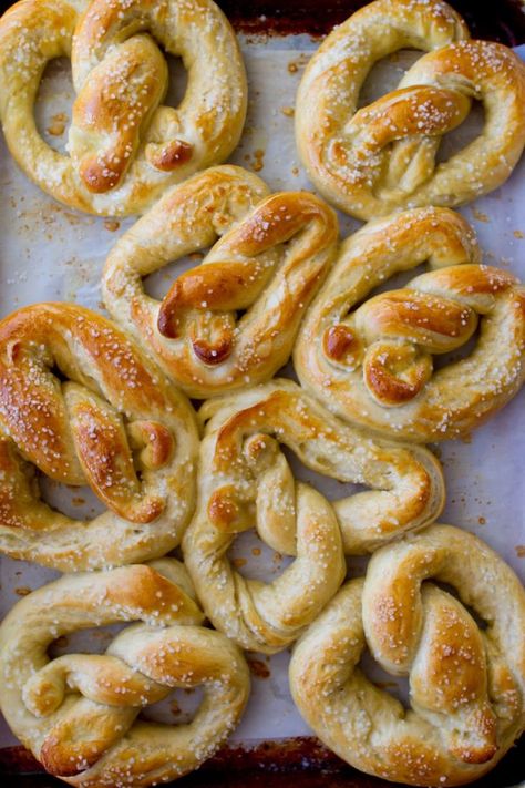 Soft and Chewy Salted Buttered Pretzels. Way better than any mall version!  mynameissnickerdoodle.com Heart Shaped Biscuits Valentines Day, Heart Shaped Garlic Knots, Heart Shaped Soft Pretzels, Heart Shaped Pretzels, Savory Valentines Food, Heart Shaped Dinner Ideas, Heart Shaped Treats, Valentines Savory Snacks, Valentines Day Potluck Ideas For Work