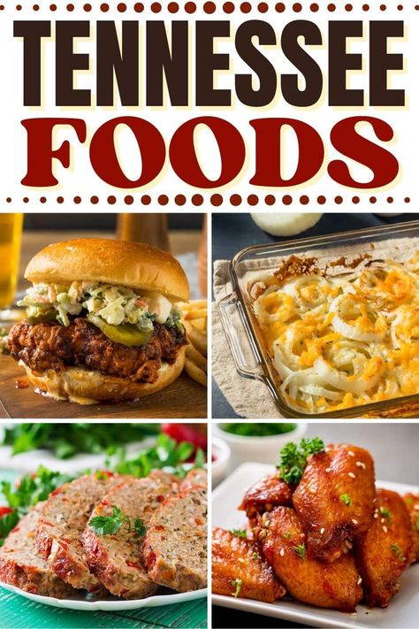 While there may be no signature Tennessee dish, there are plenty of delicious Tennessee foods! So, give each of these a try and see if you can decide which is best. Southern Dishes Dinners, Nashville Food Recipes, Appalachian Recipes Tennessee, Nashville Recipes, Tennessee Recipes, American Cuisine Recipes, Tennessee Food, Tennessee Fashion, State Recipes