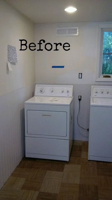 Fresh Indigo/White/Aged Brass Powder Room and Laundry Room-Before and After - Classic Casual Home Laundry Room Makeover Before And After, Powder Room With Washer And Dryer, Before And After Laundry Room, Navy Laundry Room Walls, Navy Blue And White Laundry Room, Classic Laundry Room Ideas, Laundry Room And Powder Room Combo, Small Blue Laundry Room, Powder Room With Laundry