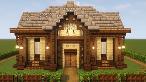 This is a simple wooden house design in minecraft and in this video i show you how to build this starter house step by step, Hope you all like it, feel free to like share and subsrcibe :) #minecrafthouse #minecraftsurvivalhouse #minecraftstarterhouse #minecraftstarterhousetutorial #minecraft 10x10 Minecraft House, Simple Wooden House Design, House Design In Minecraft, Simple Wooden House, Minecraft Wooden House, Mc Houses, Minecraft Cabin, Mc House, Minecraft Starter House