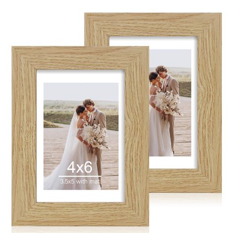 PRICES MAY VARY. Quality Material & Real Glass - The 4x6 picture frames are made of MDF wood, with high-definition real glass, handmade simple, and practical, to protect your photos from dust, moisture, and scratches years and years. Perfect Multi-Size Photo Frame - These 4 x 6 frame are designed to fit a 3.5x5 photo with mat, if you remove the mat,it can fit a 4x6 photo. (Note:Actual mat opening size are about 3x4.5”). The overall picture frame size is about 5.7x7.7x0.7 Inch. Wall Mounting & Ta Picture Frame Set, 5x7 Picture Frames, 8x10 Picture Frames, Picture Frame Sizes, 4x6 Picture Frames, Picture Frame Decor, Desktop Stand, Tabletop Display, Picture Frame Sets