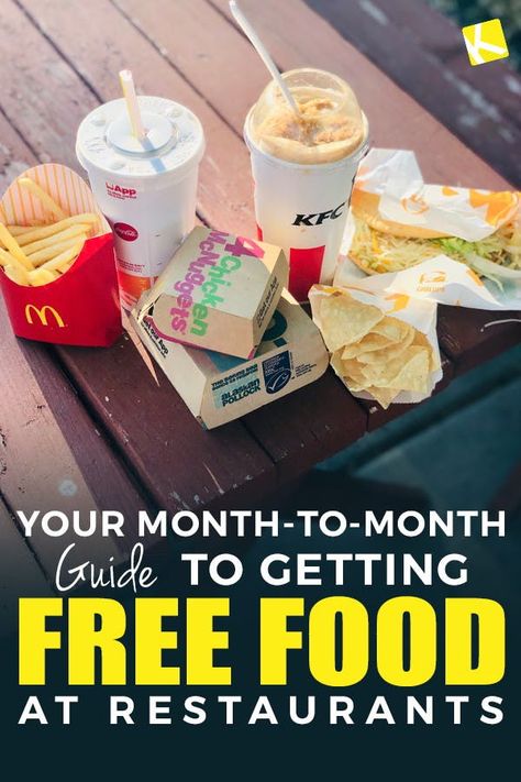 Your Month-to-Month Guide to Getting Food Freebies at Restaurants Free Food Coupons, Kfc Coupons, Insomnia Cookies, Free Coupons By Mail, American Foods, Restaurant Coupons, Secret Menu Items, Kids Eat Free, Birthday Freebies