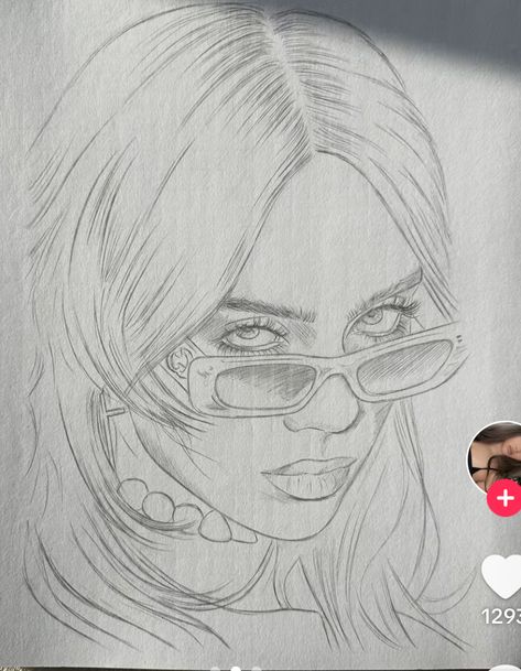 Sketch Of Billie Eilish, Billie Eilish Drawing Tutorial, Drawings Of Singers, Easy Billie Eilish Drawings, Billie Eilish Dessin, Drawing Ideas Billie Eilish, Billie Eilish Drawing Ideas, Billie Eilish Sketch Easy, Billie Eilish Drawing Pencil