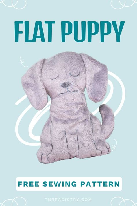 Flat Puppy plush sewing tutorial (with free pattern templates!) Pound Puppy Pattern Sewing, Stuffed Dog Pattern Free Sewing, Plush Sewing Patterns, Plush Sewing, Stitch Ears, Dog Sewing Patterns, Puppy Plush, Pound Puppies, Ladder Stitch