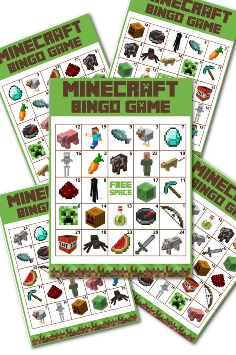 FREE Fantastic Printable Minecraft Bingo Game! | Catch My Party Minecraft Bingo Printable Free, Minecraft Scavenger Hunt, Minecraft Bingo, Minecraft Party Activities, Free Printable Minecraft, Minecraft Printables Free, Minecraft Birthday Party Games, Minecraft Printable, Minecraft Party Ideas