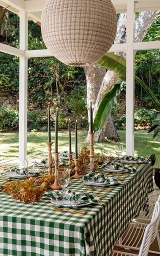 Heather Taylor Home | Moda Operandi Gingham Table Setting, Gingham Table Cloth, Beach And Palm Trees, Heather Taylor, Wedding Tropical, Setting Inspiration, Table Setting Inspiration, Dream Destination Wedding, Chic Table