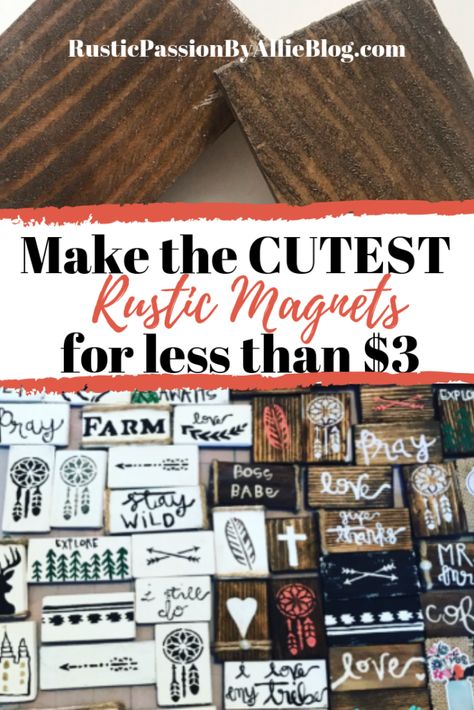 How To Make Magnets, Wood Magnets, Diy Gifts To Sell, Diy Magnets, Farmhouse Crafts, Diy Xmas Gifts, Magnet Crafts, Wooden Magnets, Wood Projects That Sell