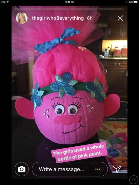 Trolls Pumpkin, Poppy From Trolls, Halloween Diy Door, School Halloween Party, Pumpkin Decorating Contest, Pumpkin Contest, Pumpkin Carving Patterns, Farm Crafts, Halloween Crafts Decorations