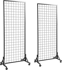 Sturdy Grid Wall Panels with T-Base Floorstanding on Wheels,Wire Gridwall Panel Display Rack Stand,2-Pack Black Gridwall Display Ideas, Grid Wall, Grid Panel, Indoor Event, Retail Shelving, Vendor Events, Store Fixtures, How To Start Running, Black Panels