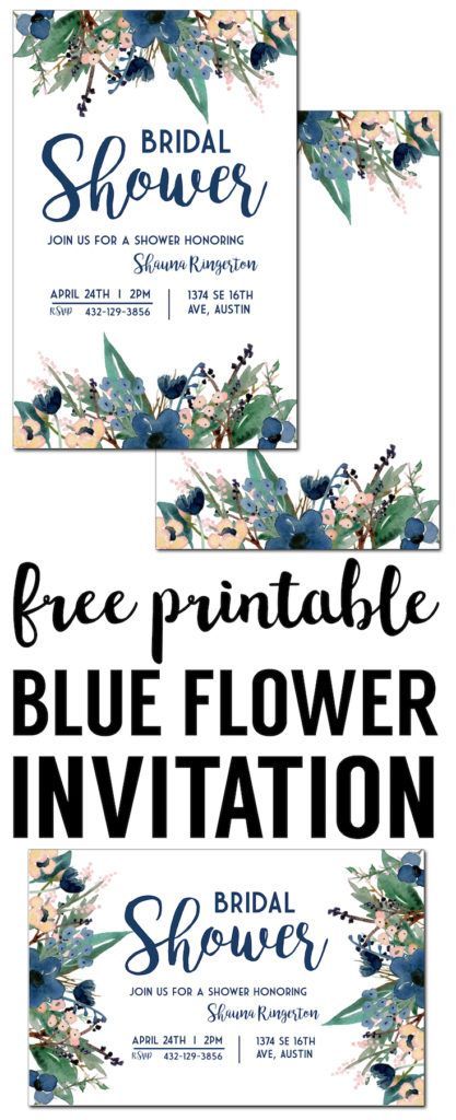 Blue Printable Invitation Templates. These free invitation templates are perfect for a wedding, bridal shower, baby shower, birthday party, or graduation party invitation., Bridal Shower Invitations Free, Event Invitation Design, Free Printable Invitations Templates, 70th Birthday Invitations, Free Printable Invitations, Party Invite Design, Printable Invitation Templates, Free Invitation Templates, Party Invitations Printable