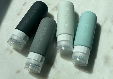 Blue Grey Color Palette, Travel Bottles Toiletries, Travel Containers, Silicone Travel Bottles, Travel Shampoo, Blue Grey Color, Travel Partner, Travel Container, Silicone Bottle