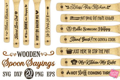 Download Funny Spoon Handle Sayings Bundle, Wooden Spoon SVG (2552486) instantly now! Trusted by millions + EASY to use Design Files + Full Support. Wooden Spoon Sayings, Funny Kitchen Quotes, Cooking Svg, Kitchen Quotes Funny, Wooden Spoon Crafts, Baking Svg, Wood Burn Spoons, Funny Cooking, Cooking Humor