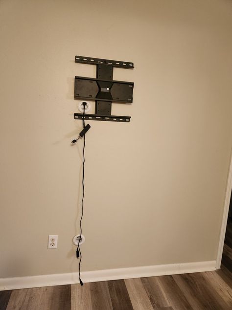 Hide Cords Mounted Tv, Decor Under Tv Wall Mounted Tv, Hiding Tv Cords On Wall, Wall Mount Tv Ideas, Hide Cords On Wall, Decor Under Tv, Hide Tv Cords, Hanging Tv On Wall, Hide Tv