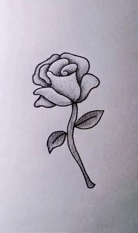 Flower Sketch Pencil, Rose Drawing Simple, Drawing Dragon, Cool Easy Drawings, Simple Flower Drawing, Easy Flower Drawings, Pencil Drawing Images, Pencil Drawings Of Flowers, Easy Drawings For Beginners