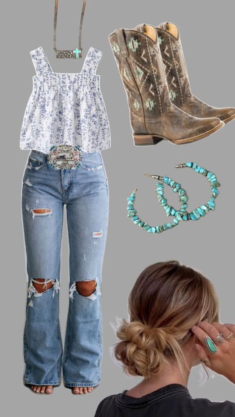 Cute Outfits For School Western, Fashionable Western Outfits, Outfits Aesthetic Country, Western Outfits Women For School, First Day Of School Outfit Western, Country First Day Of School Outfits, Western Hoco Outfit, Western Simple Outfits, Country Outfits Ideas