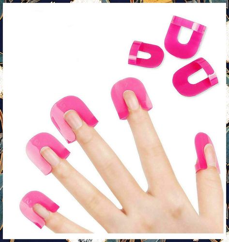 26 PCS Curve Shape Spill-Proof Finger Cover Nail Polish Varnish Protector Holder, Finger Cover Sticker Nail Polish Glue DIY P Fix Nail Polish, Nail Polish Spill, Finger Nail Art, Manicure Set, Nail Art Tools, Perfect Nails, Makeup Skin Care, French Nails, Skin Makeup