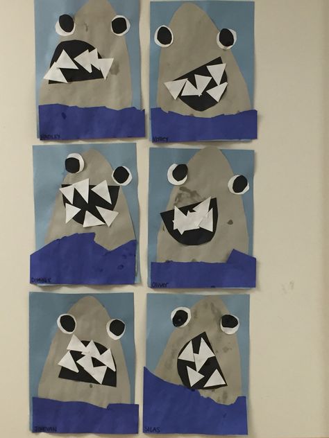 Shark teeth art Shark Process Art Preschool, Shark Art For Toddlers, Shark Week Crafts For Toddlers, Baby Shark Crafts For Toddlers, Shark Crafts For Toddlers, Shark Teeth Art, Shark Crafts Preschool, Ocean Predators, Shark Week Crafts