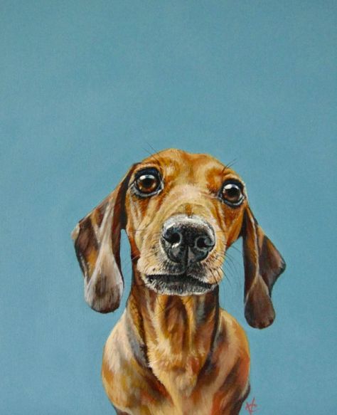 Dachshund Painting, Dachshund Stuff, Dachshund Art, Dog Painting, Art N Craft, Dog Illustration, Dog Paintings, Sausage Dog, Dog Portraits