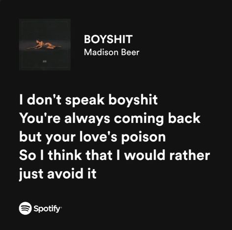 Madison Beer Quotes Lyrics, Madison Beer Lyrics, Spotify Lyrics Aesthetic, Aesthetic Music, Spotify Lyrics, Lyrics Aesthetic, Getting Him Back, Don't Speak, Just Lyrics