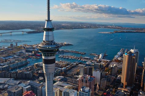 SkyCity Auckland’s Sky Tower Rotating Restaurant, Auckland Travel, New Zealand Cities, Sky Tower, Visit New Zealand, Observation Deck, Base Jumping, Auckland City, Backpacking Europe