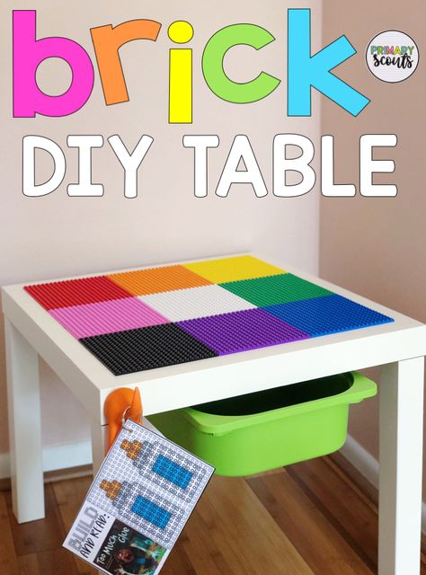 Alright Teacher Hackers, this DIY Brick Table can support your makerspace, flex vision and is easy as 1, 2, 3 to create! Brick Table, Lego Stem, Ikea Classroom, Lego Table Diy, Brick Lego, Preschool Room, Kids Worksheet, Class Inspiration, Sensory Wall