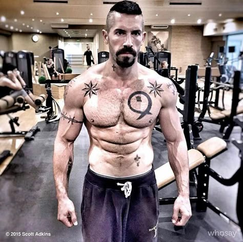 Scott Adkins Boyka, Undisputed 4, Gym Tattoos, Bodybuilding Tattoo, Scott Adkins, Fitness Tattoos, Street Workout, Martial Artists, Best Gym