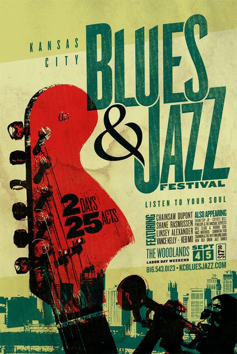 Blues & Jazz Festival by Jeremy Kramer, via Behance Blues Music Poster, Poster Backgrounds, Concert Flyer, Jazz Poster, Music Festival Poster, Jazz Art, Blues Festival, Music Poster Design, Blue Poster